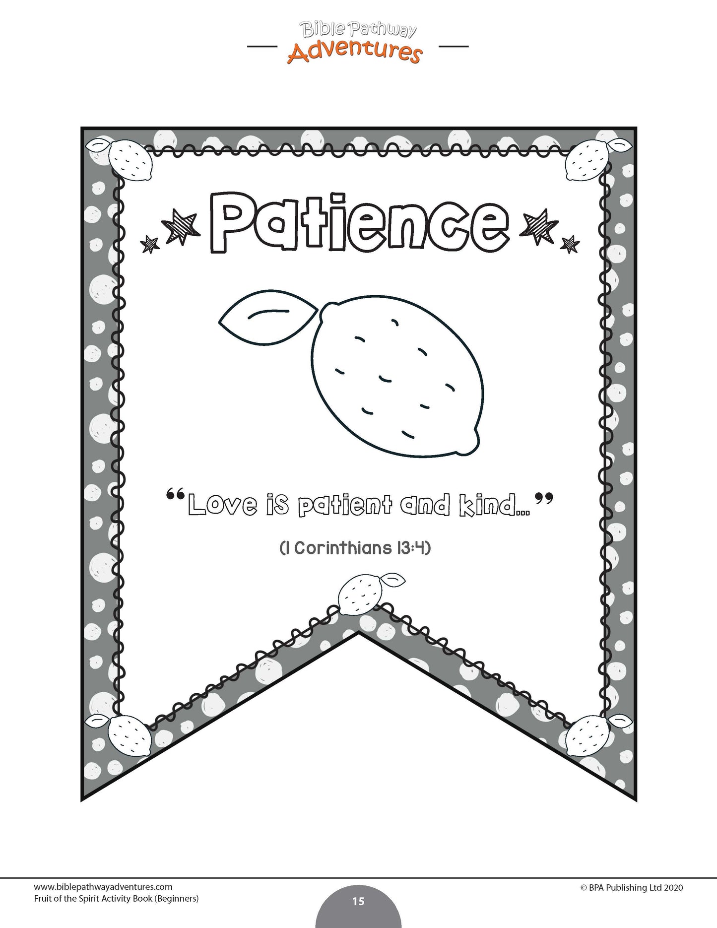 Patience: Fruit of the Spirit Activity Book for Beginners