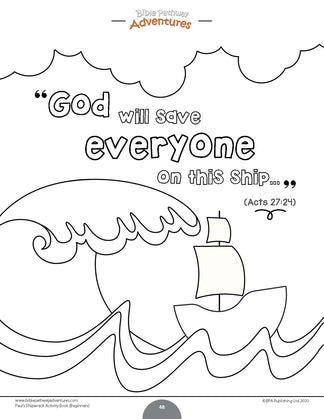 Paul's Shipwreck Activity Book for Beginners (PDF) – Bible Pathway ...