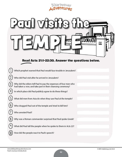 Paul's Journeys Activity Book (PDF)