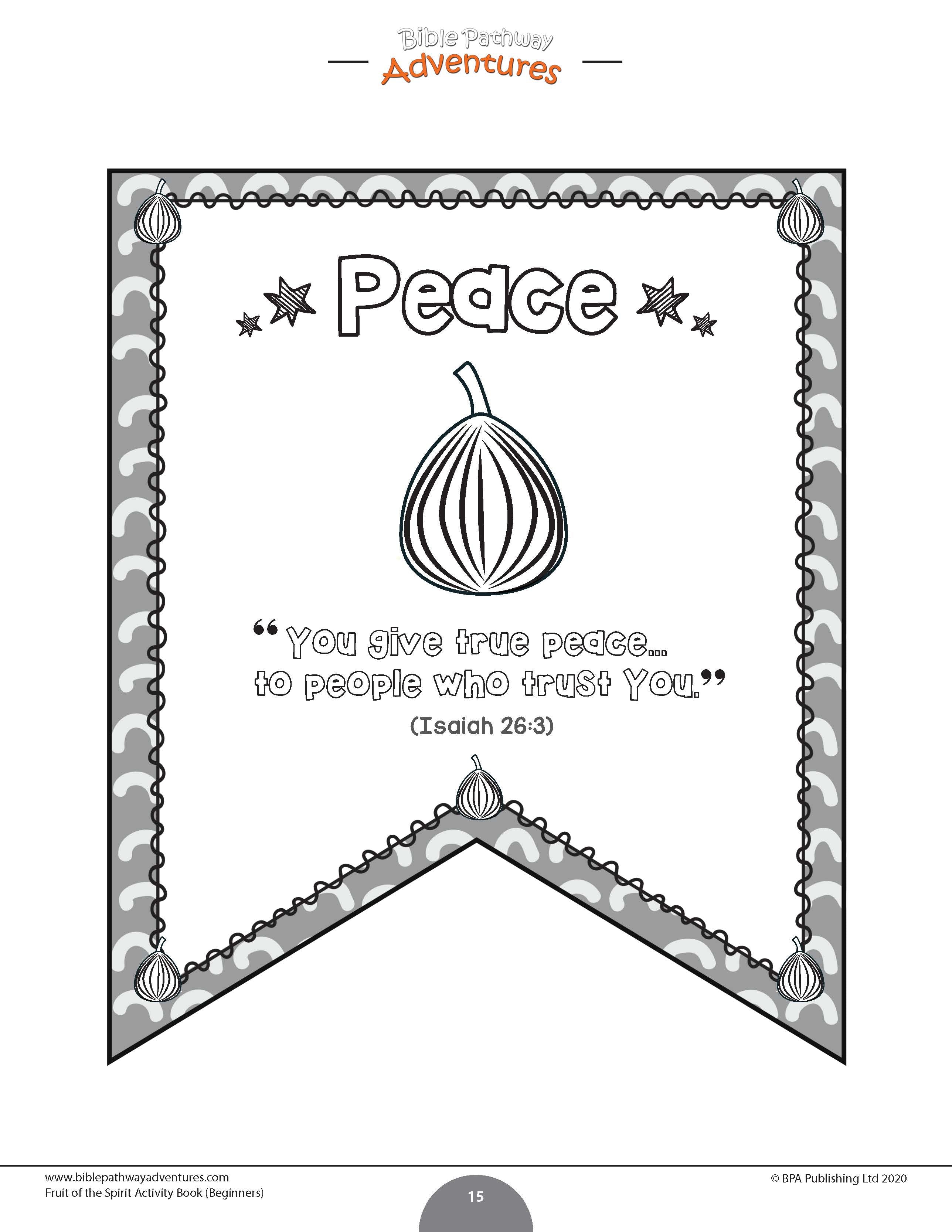 Peace: Fruit of the Spirit Activity Book for Beginners (PDF) – Bible ...