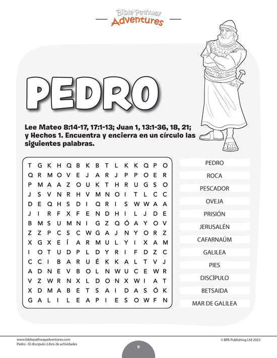 Pedro - El discípulo: Libro de actividades (PDF) – Bible Pathway Adventures