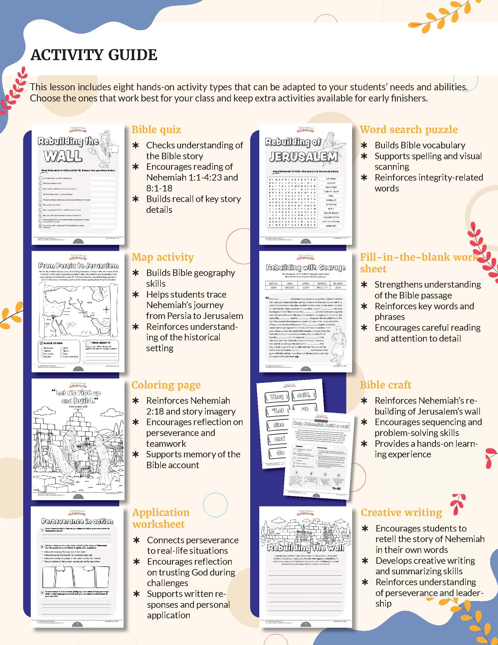 Teaching guide for Perseverance Bible Workbook for Grades 3-6