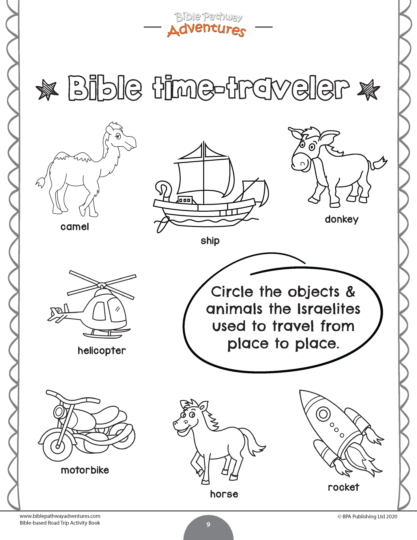 Bible-based Road Trip Activity Book for Beginners