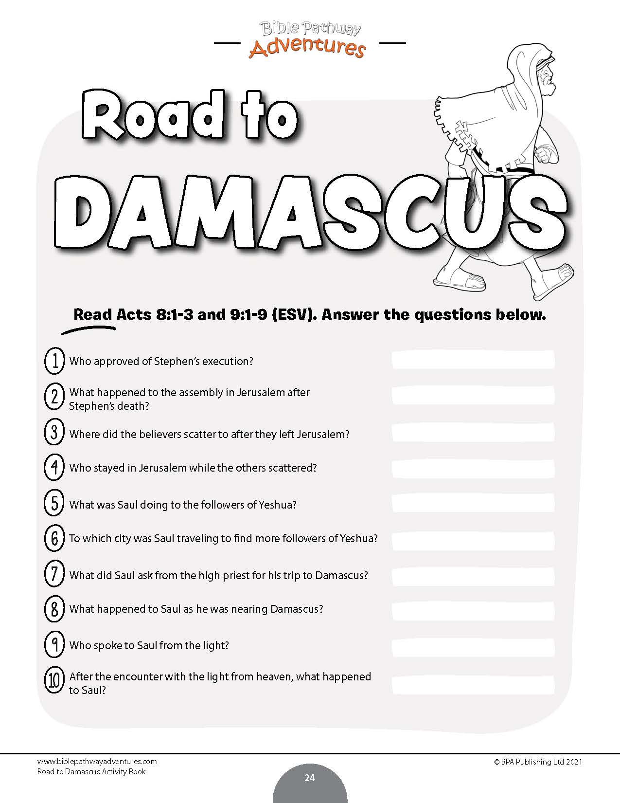 Road to Damascus Activity Book