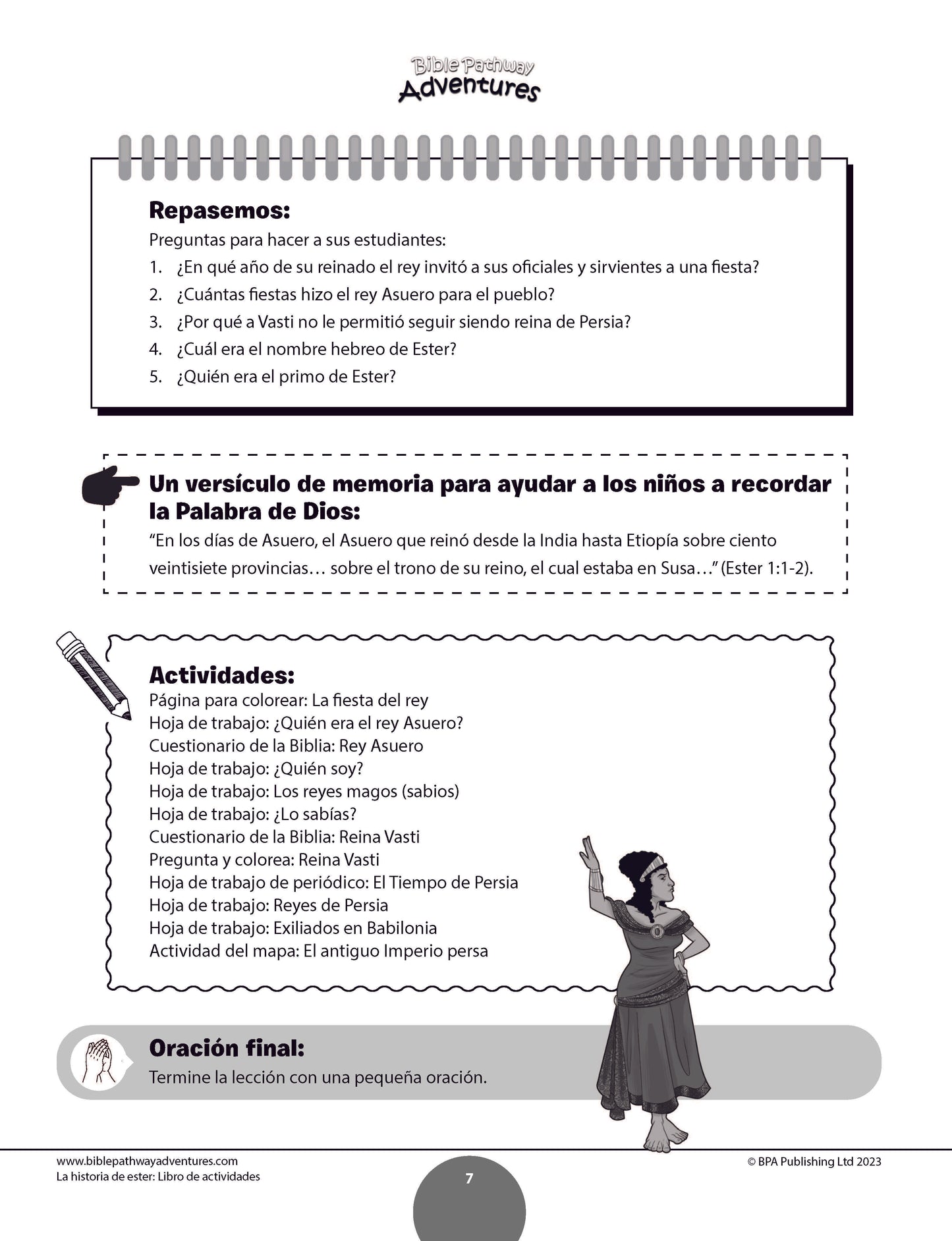 La historia de Ester: Libro de actividades