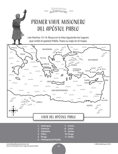Libro de actividades de los viajes del apóstol Pablo (paperback)
