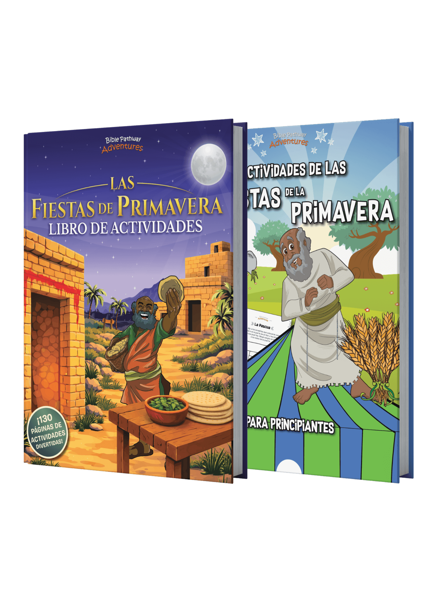 Two children's activity books on a black background