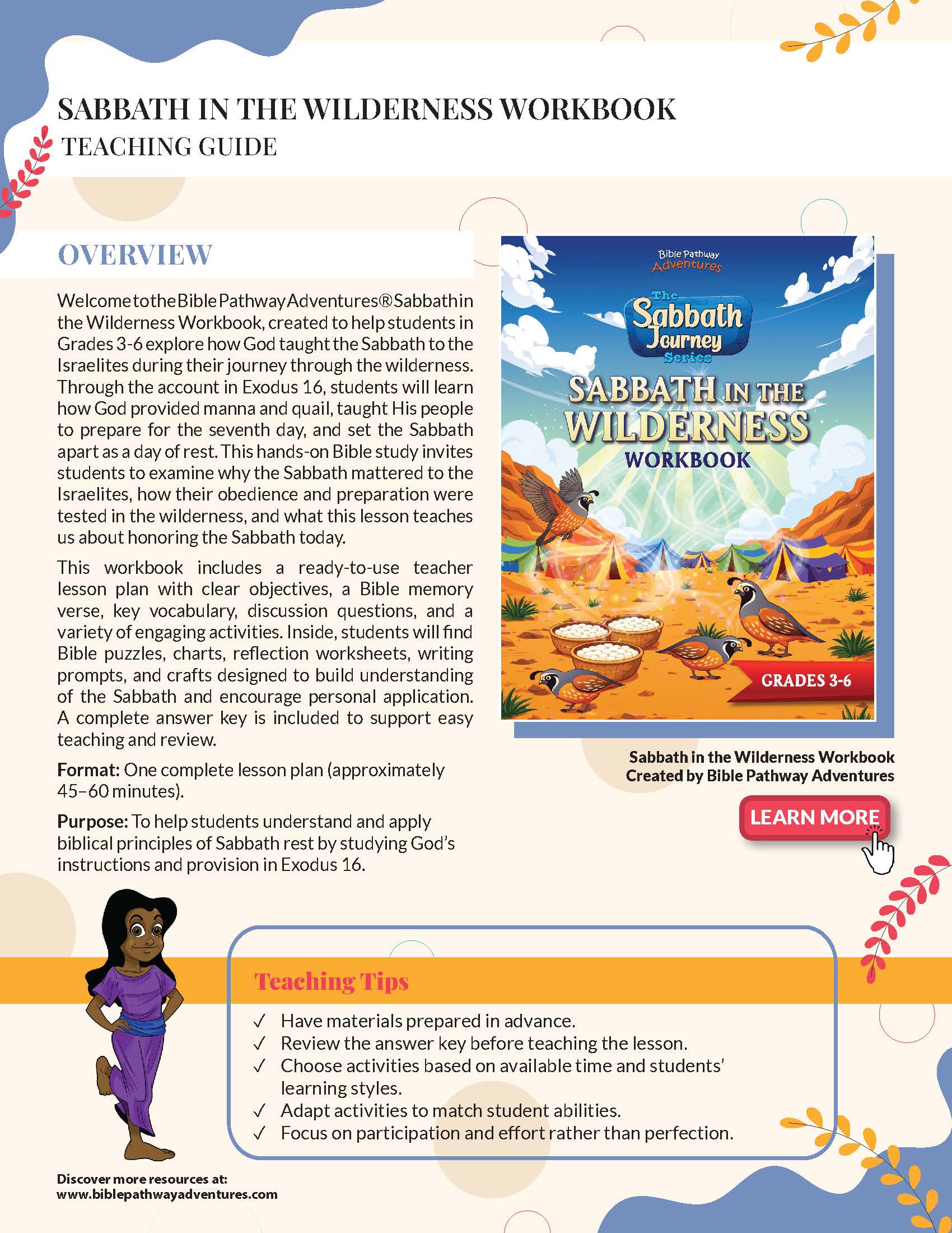 Sabbath in the Wilderness Lesson Plan