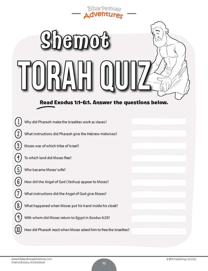 Shemot / Exodus Torah Portion Activity Book