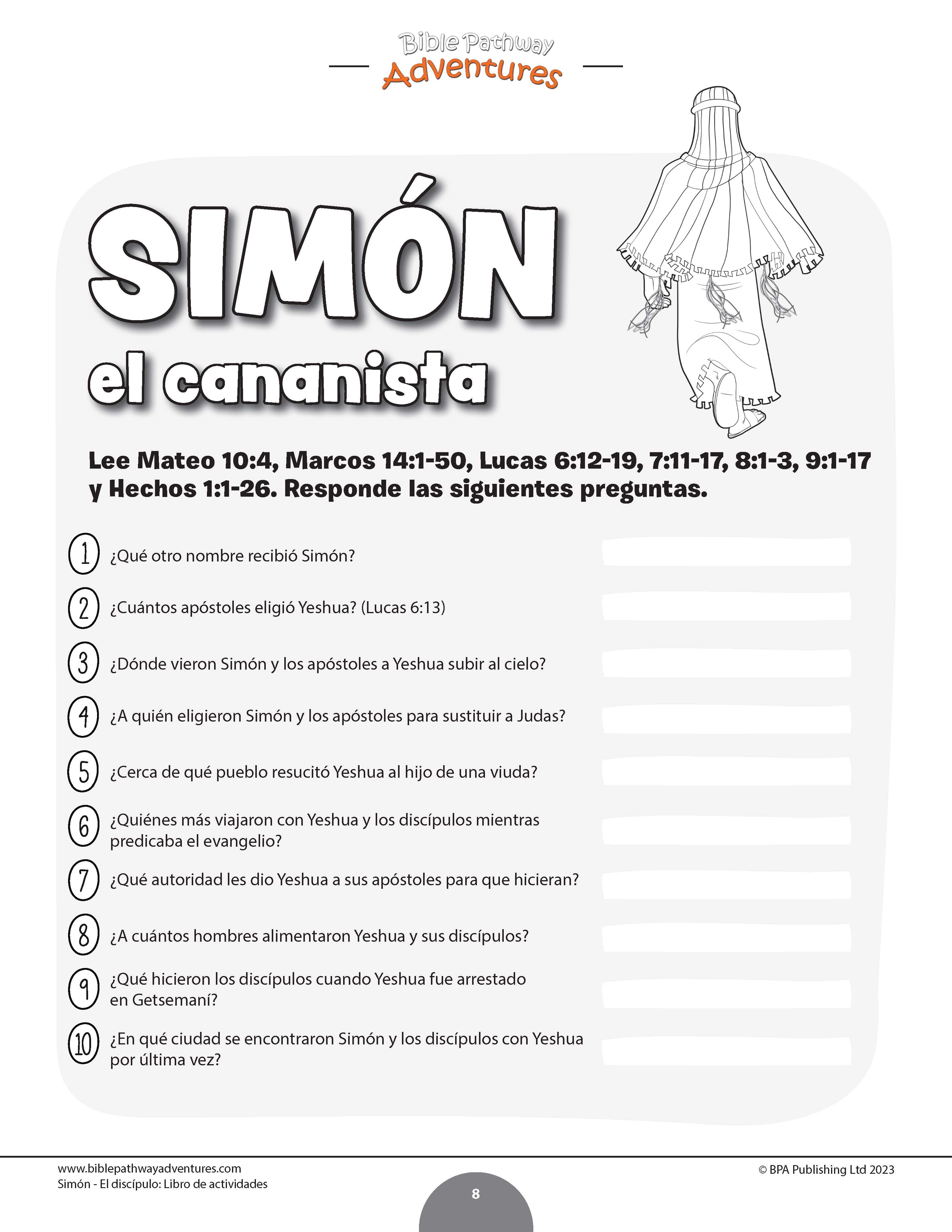 Simón - El discípulo: Libro de actividades (PDF) – Bible Pathway Adventures