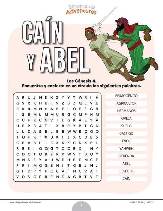 Sopa de letras de Caín y Abel 