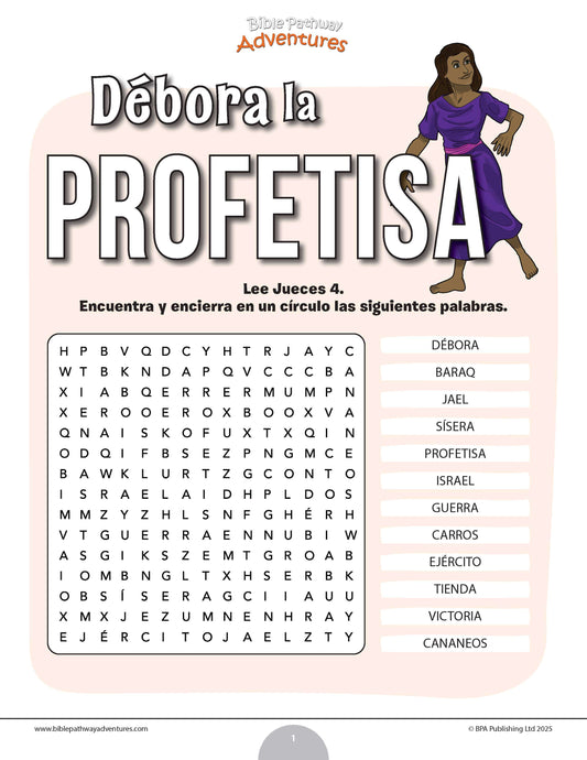 Sopa de letras de Débora la profetisa