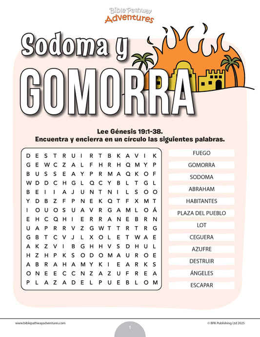 Sopa de letras de Sodoma y Gomorra