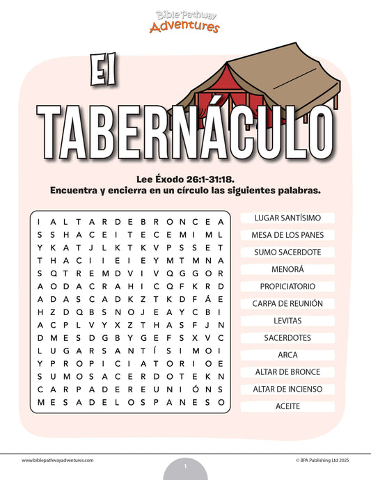 Sopa de letras del Tabernáculo