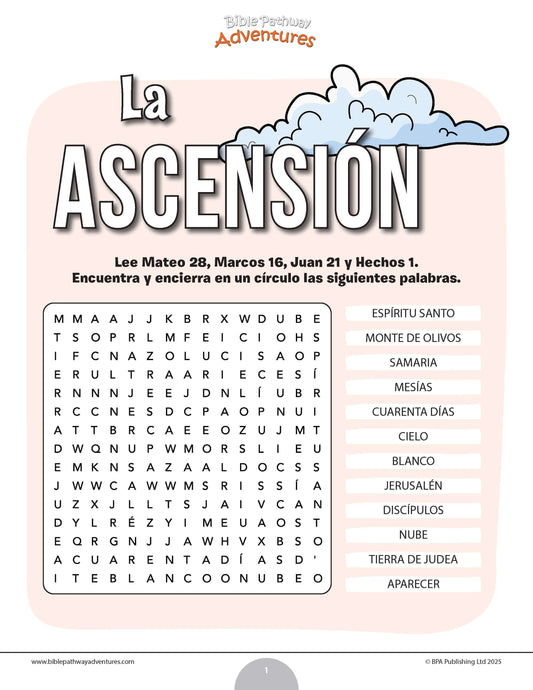 Sopa de letras de la Ascensión