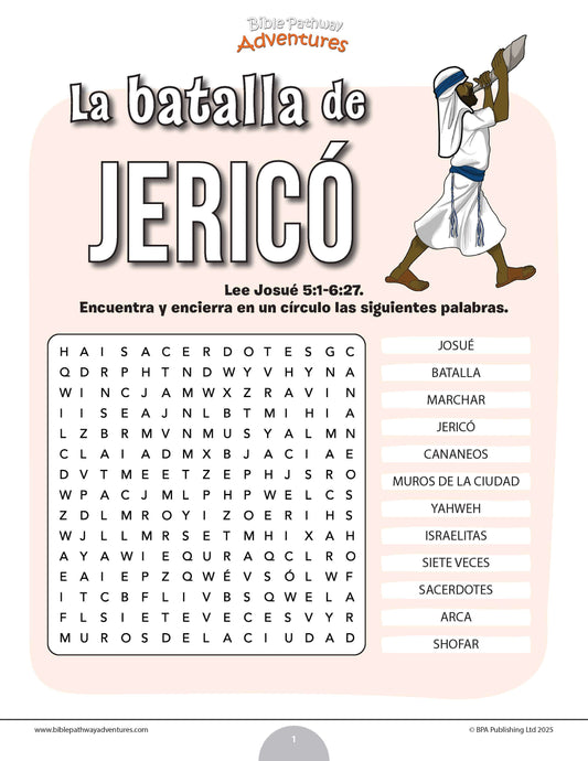 Sopa de letras de la Batalla de Jericó