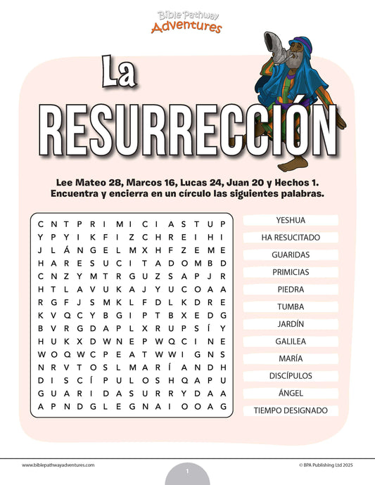 Sopa de letras de la Resurrección