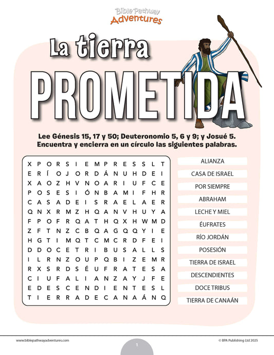 Sopa de letras de la Tierra Prometida