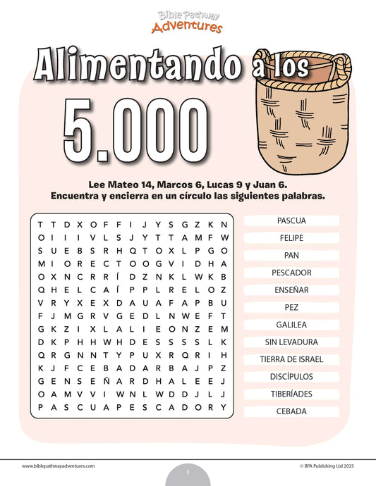 Sopa de letras de Yeshúa alimentando a los 5000