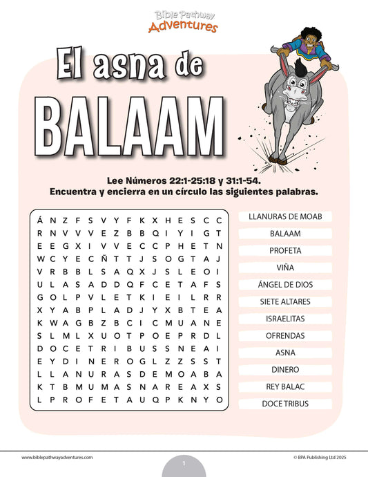 Sopa de letras de la asna de Balaam