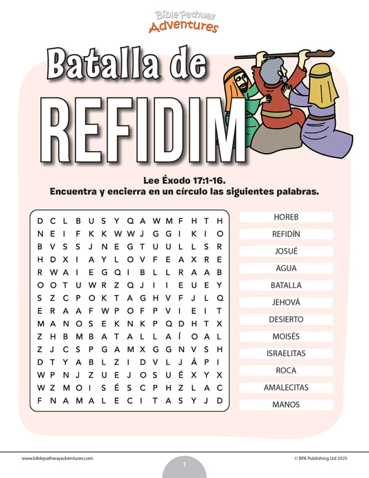 Sopa de letras de la batalla de Refidim