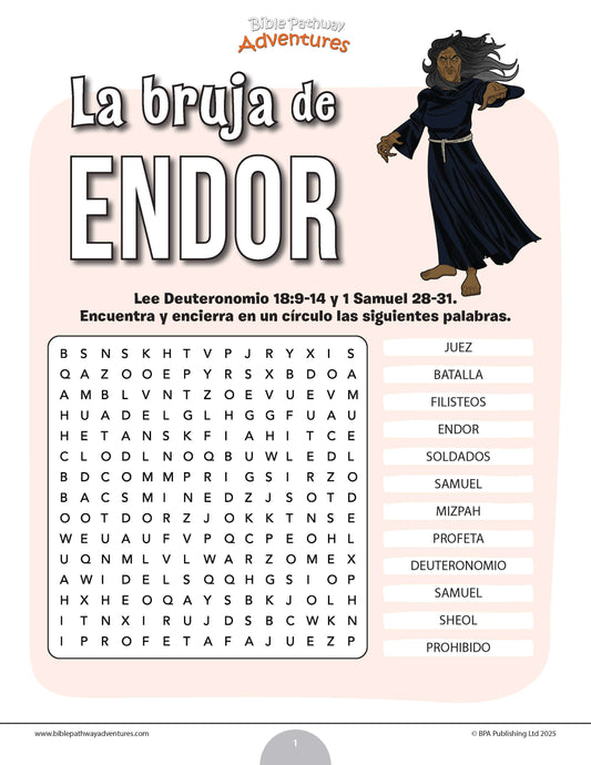 Sopa de letras de la bruja de Endor