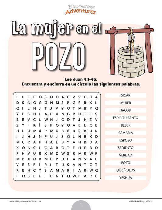 Sopa de letras de la mujer en el pozo