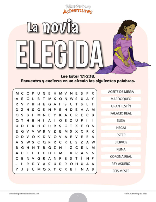Sopa de letras de la novia elegida