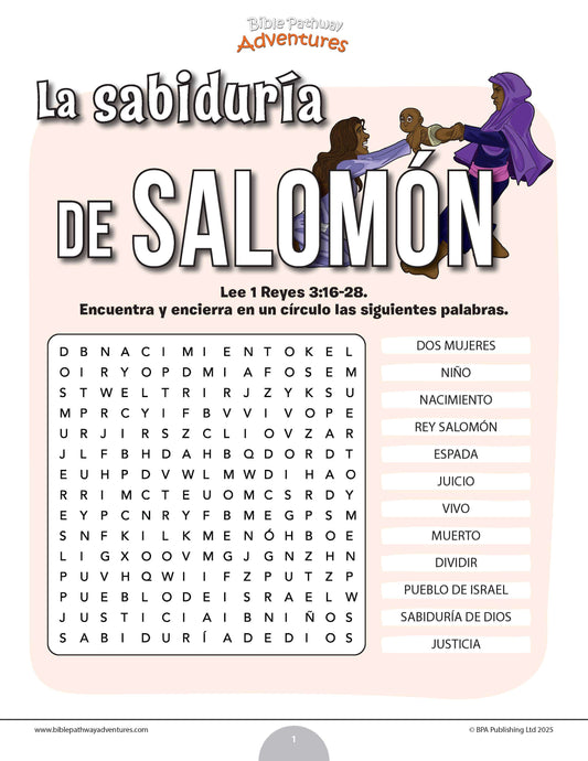 Sopa de letras de la sabiduría de Salomón