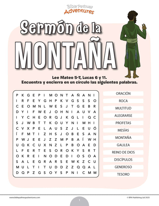 Sopa de letras del sermón del monte