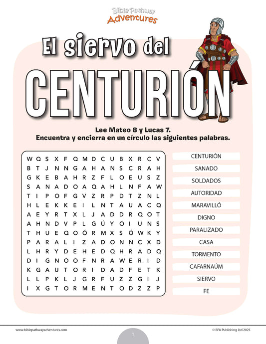 Sopa de letras del siervo del centurión