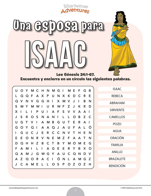 Sopa de letras de una esposa para Isaac