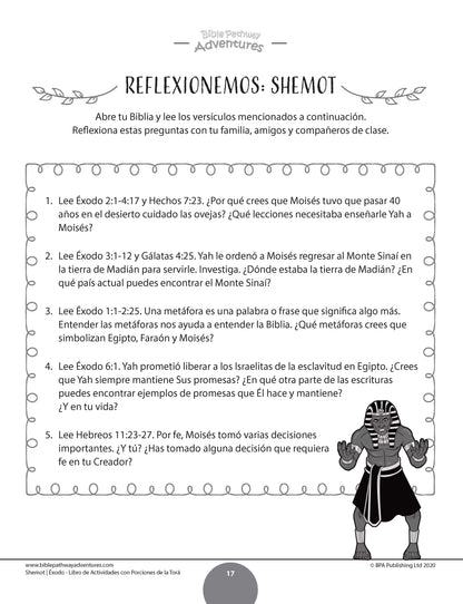 Shemot / Éxodo: Libro de actividades con porciones de la Torá