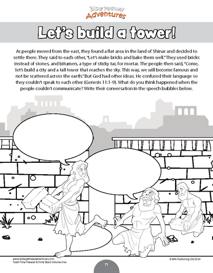 Tower of Babel torah activities for kids