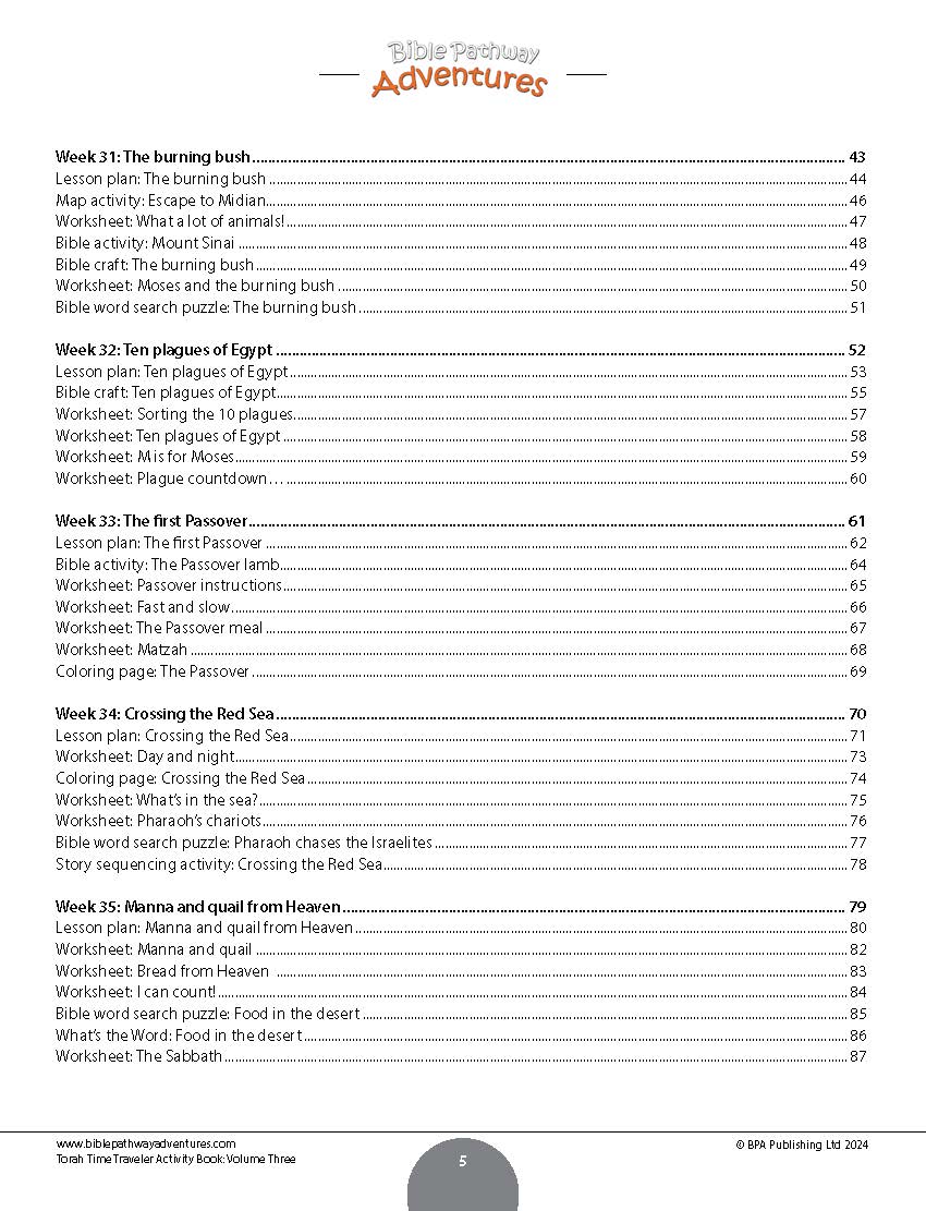 Torah Time Traveler Activity Book for Beginners: Volume 3 (PDF)
