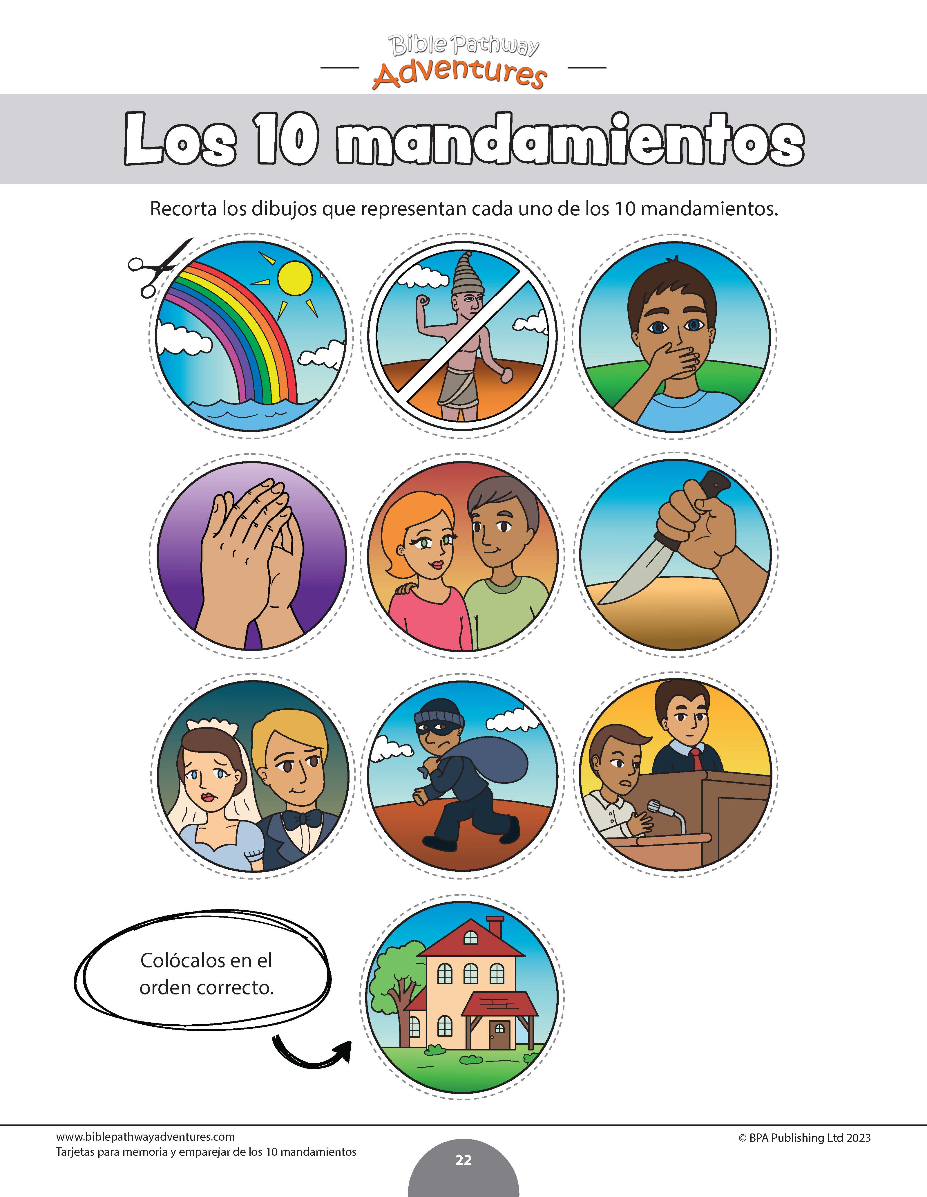 Los 10 Mandamientos: Tarjetas Para Memoria Y Emparejar – Bible Pathway ...