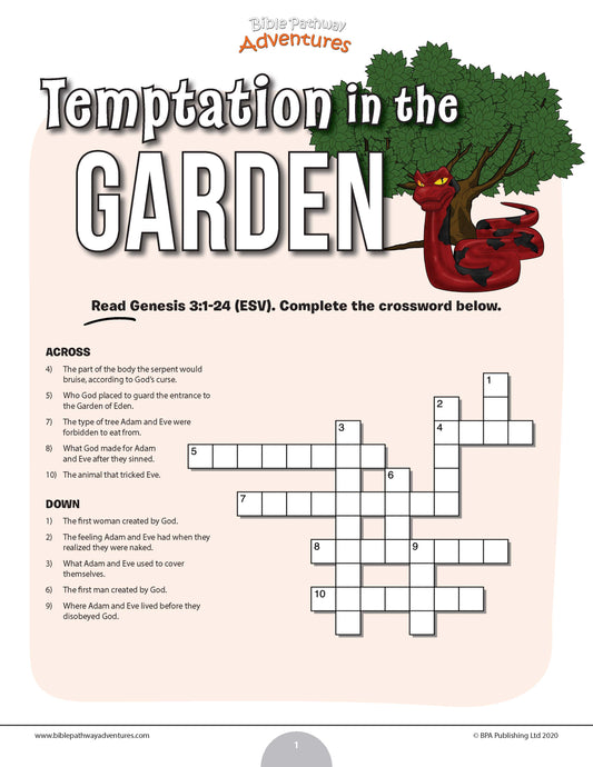 Temptation in the Garden crossword puzzle