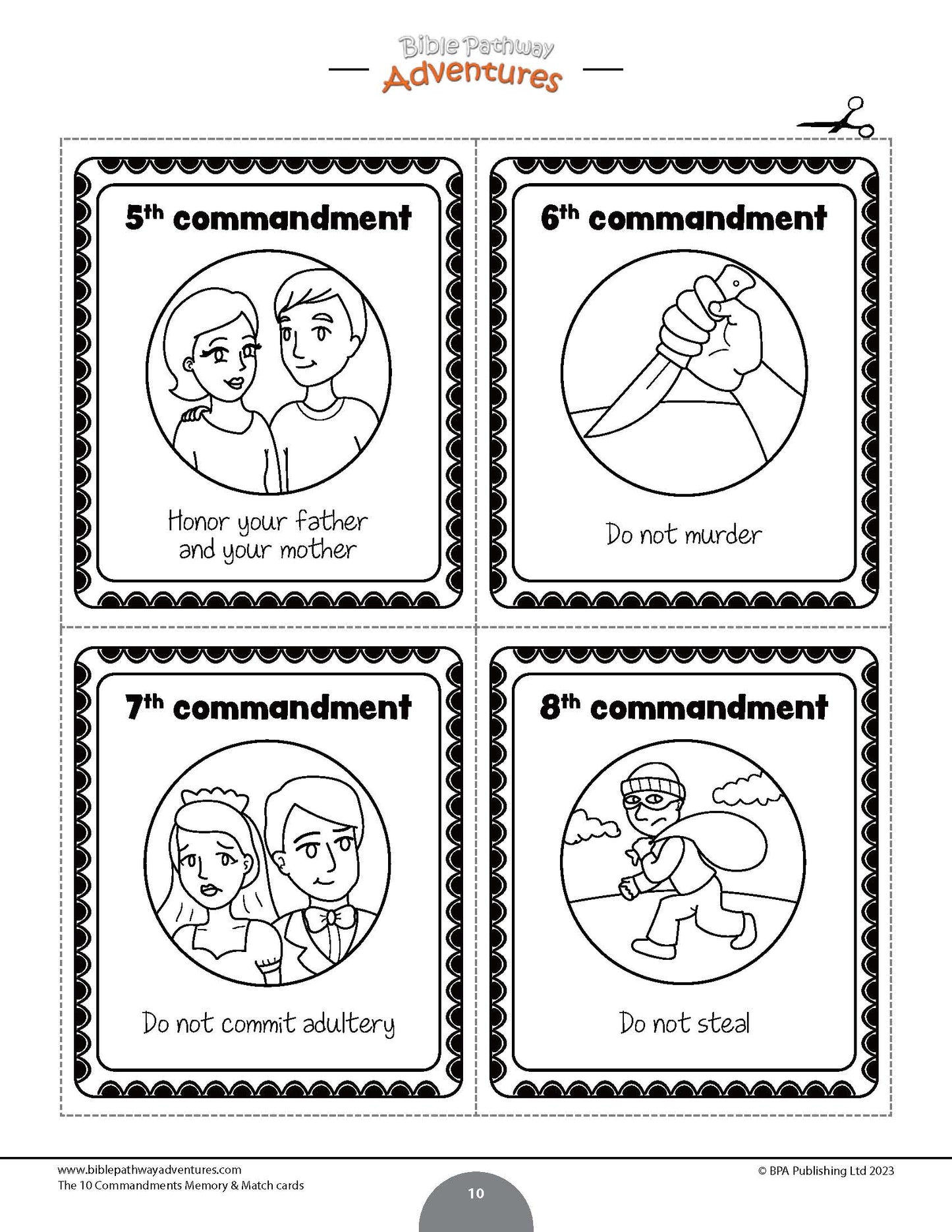 10 Commandments Memory & Match Cards (PDF)