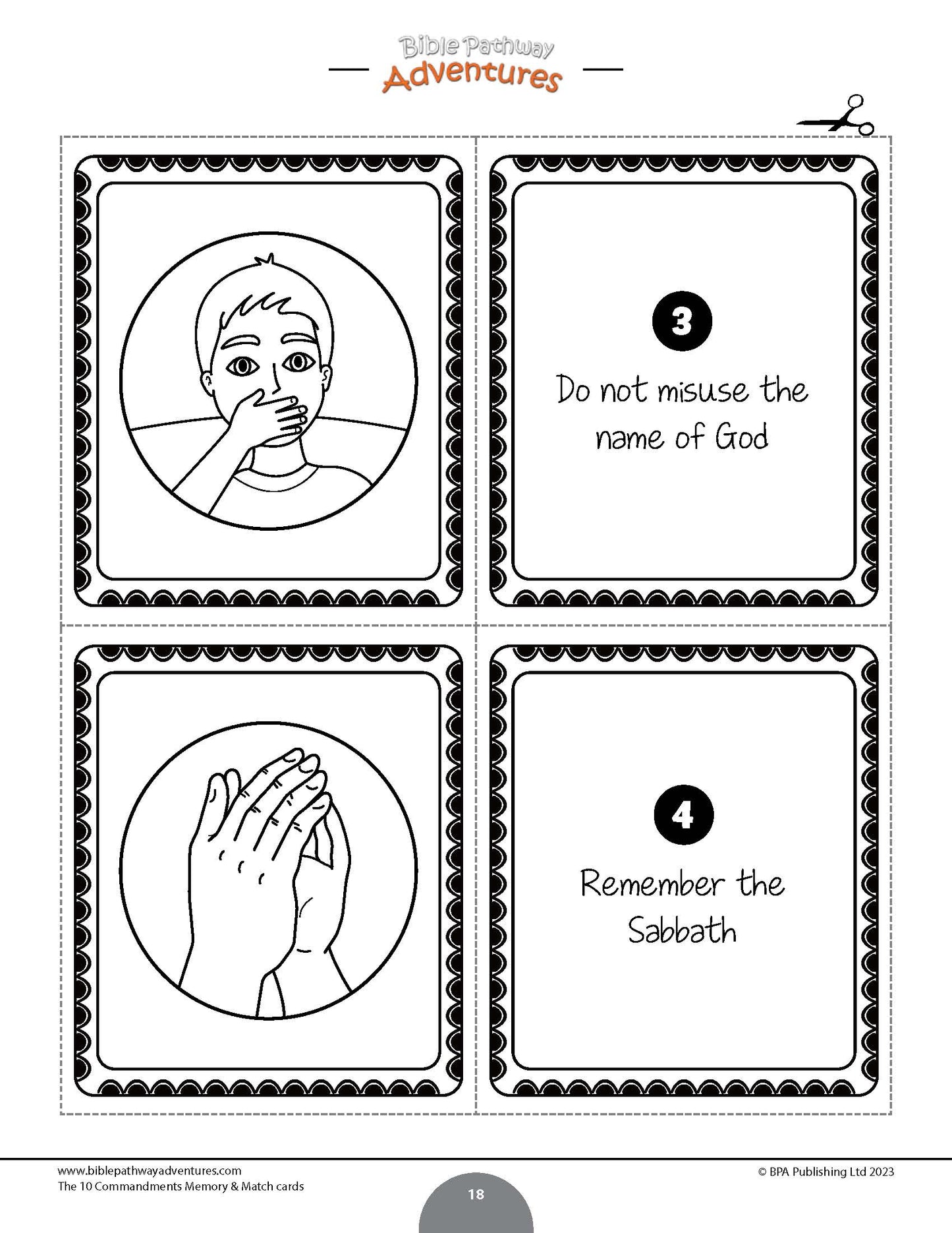10 Commandments Memory & Match Cards (PDF)
