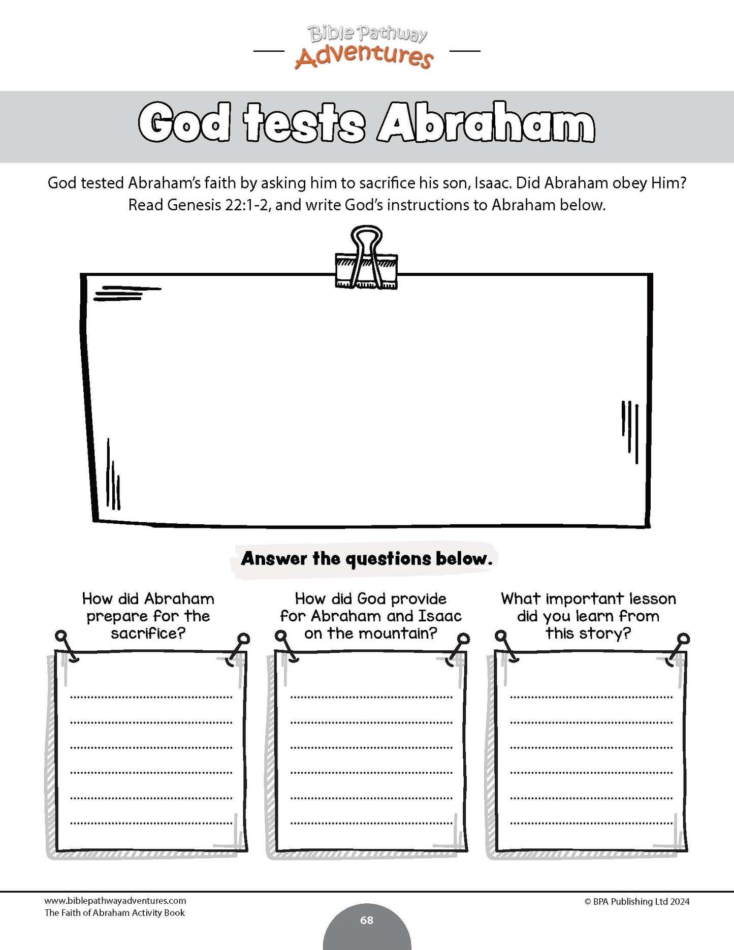 The Faith of Abraham Activity Book (PDF)