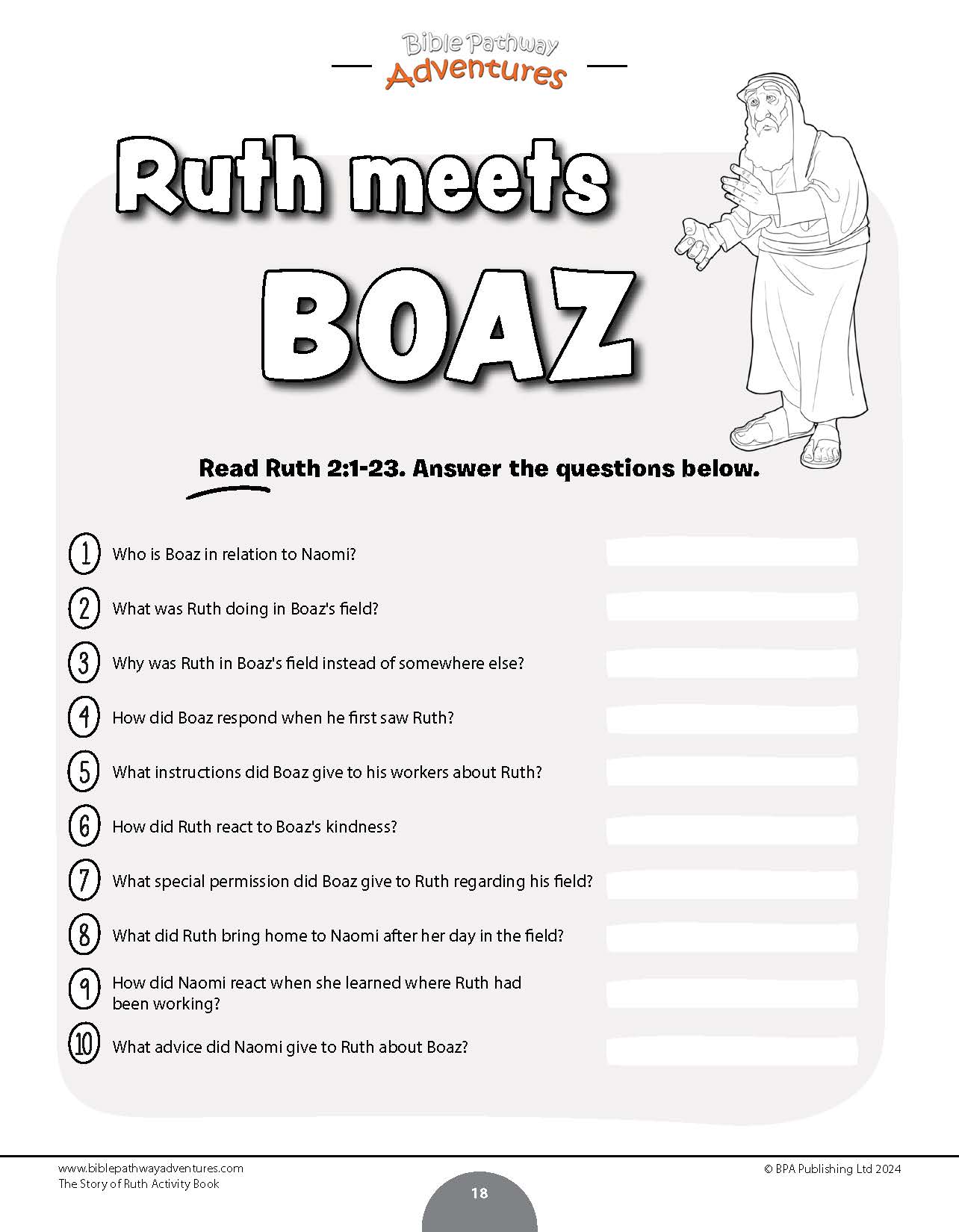 The Story of Ruth Activity Book (PDF)