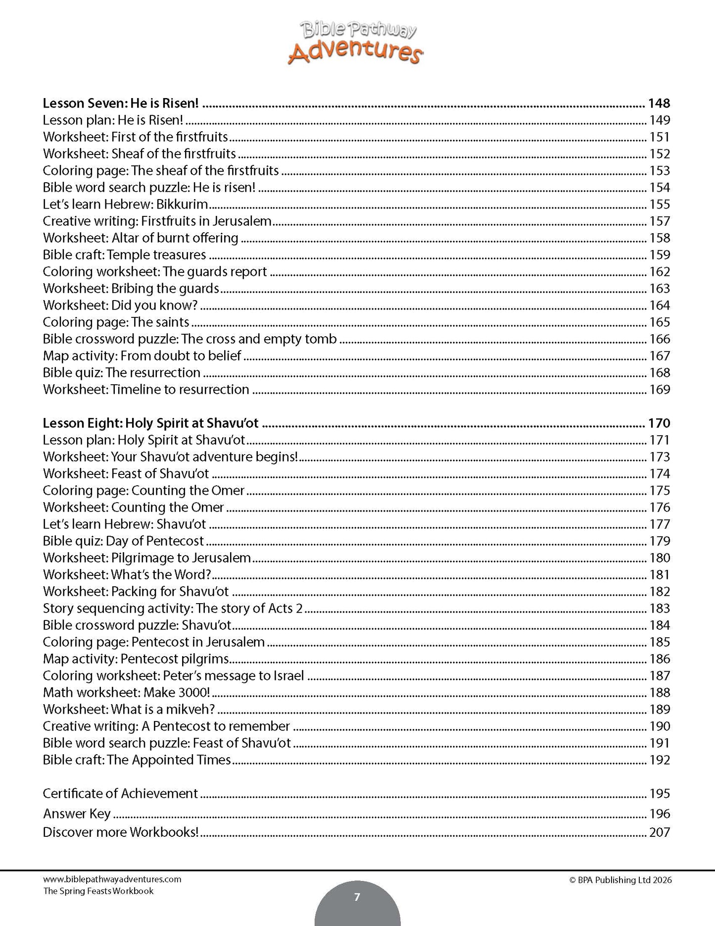 PAQUETE: Libros de actividades The Spring Feasts