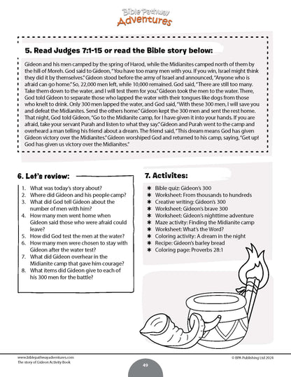 The Story of Gideon Activity Book (PDF)