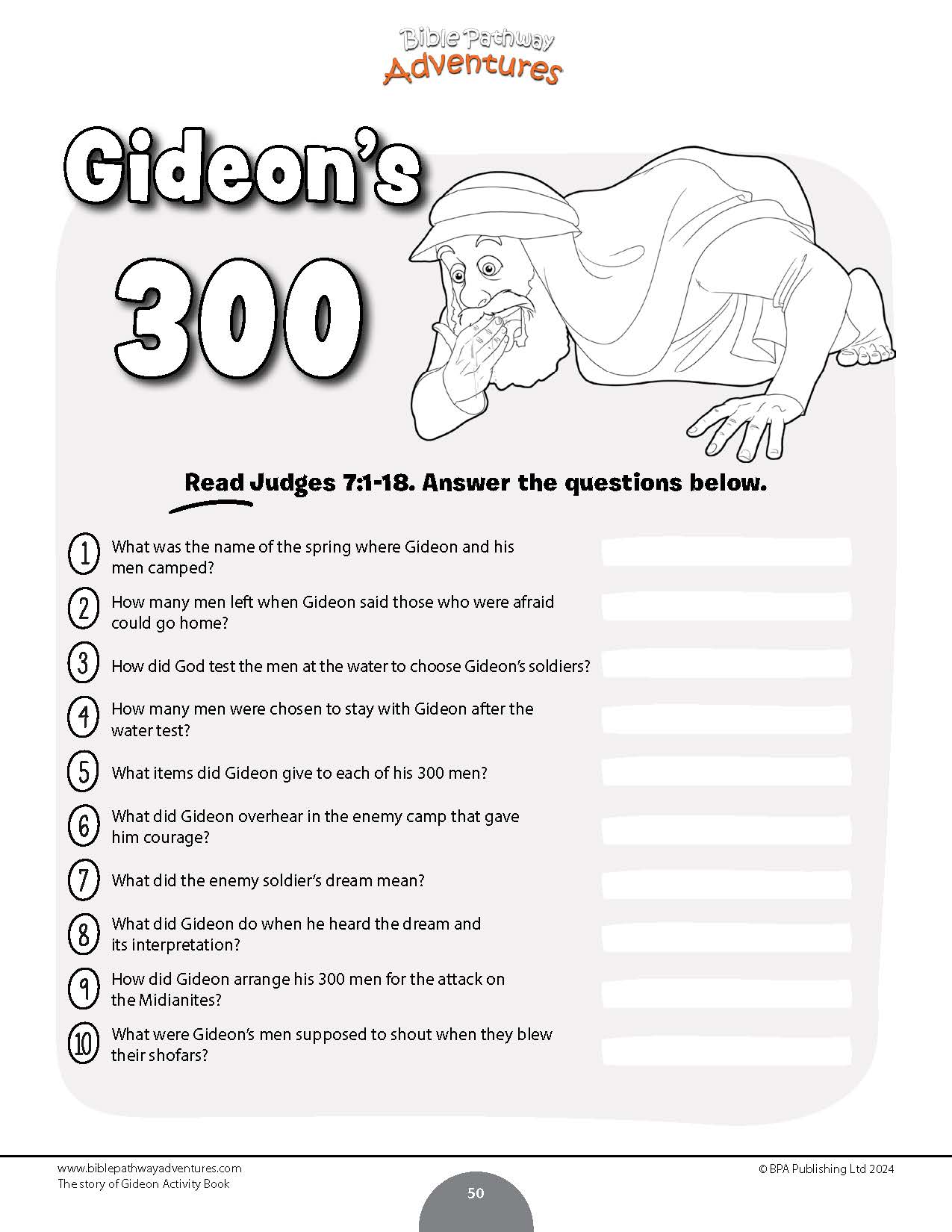 The Story of Gideon Activity Book (PDF)