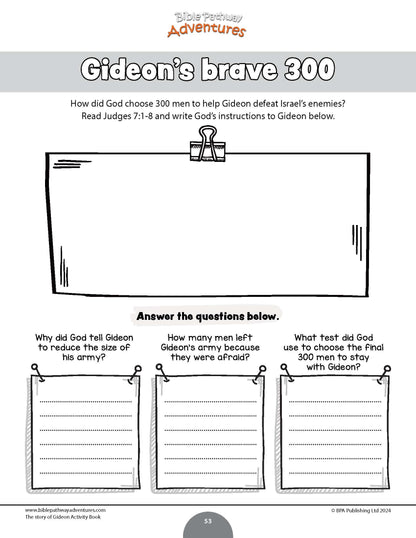 The Story of Gideon Activity Book (PDF)