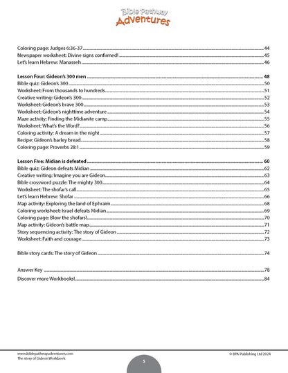 The Story of Gideon Workbook (PDF)