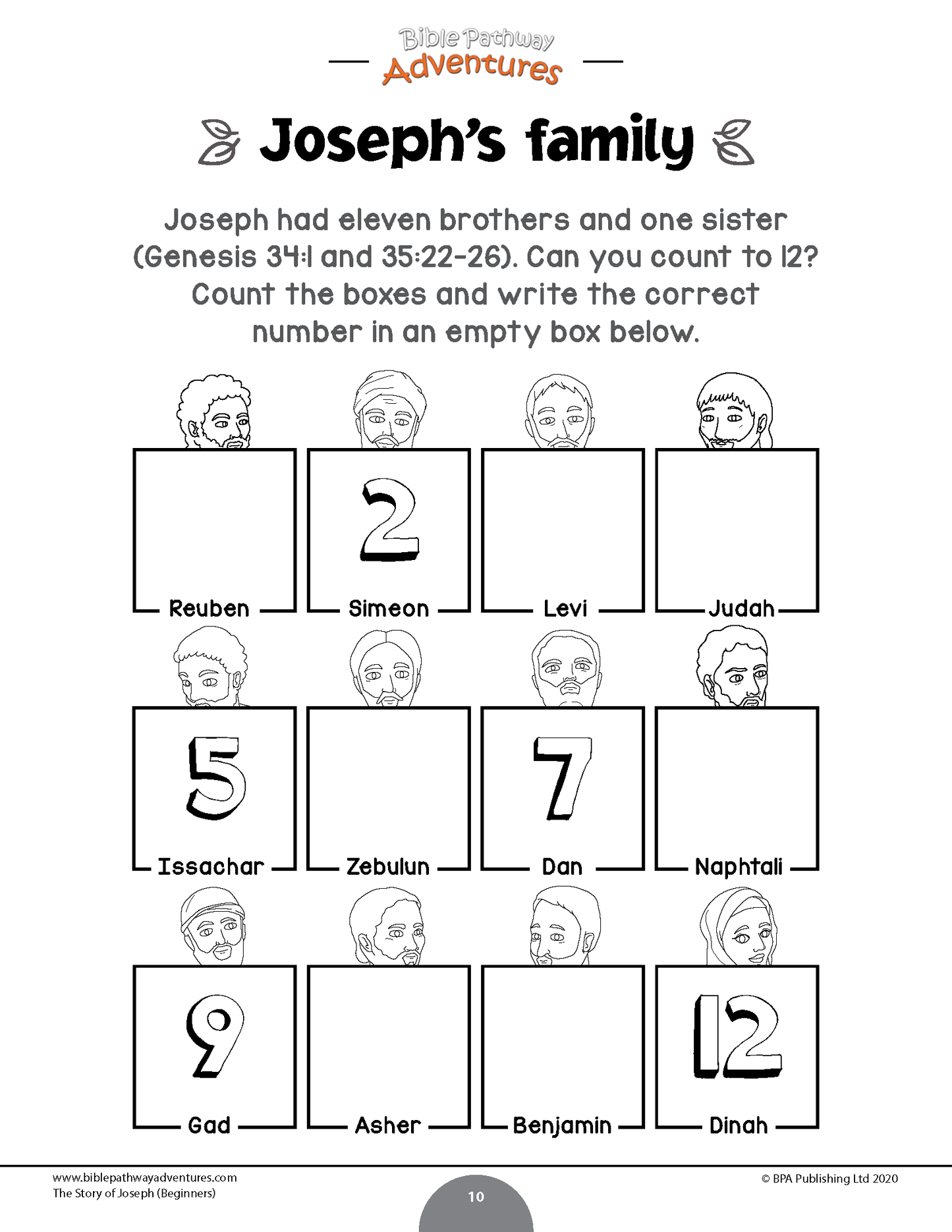 The story of Joseph Activity Book for Beginners