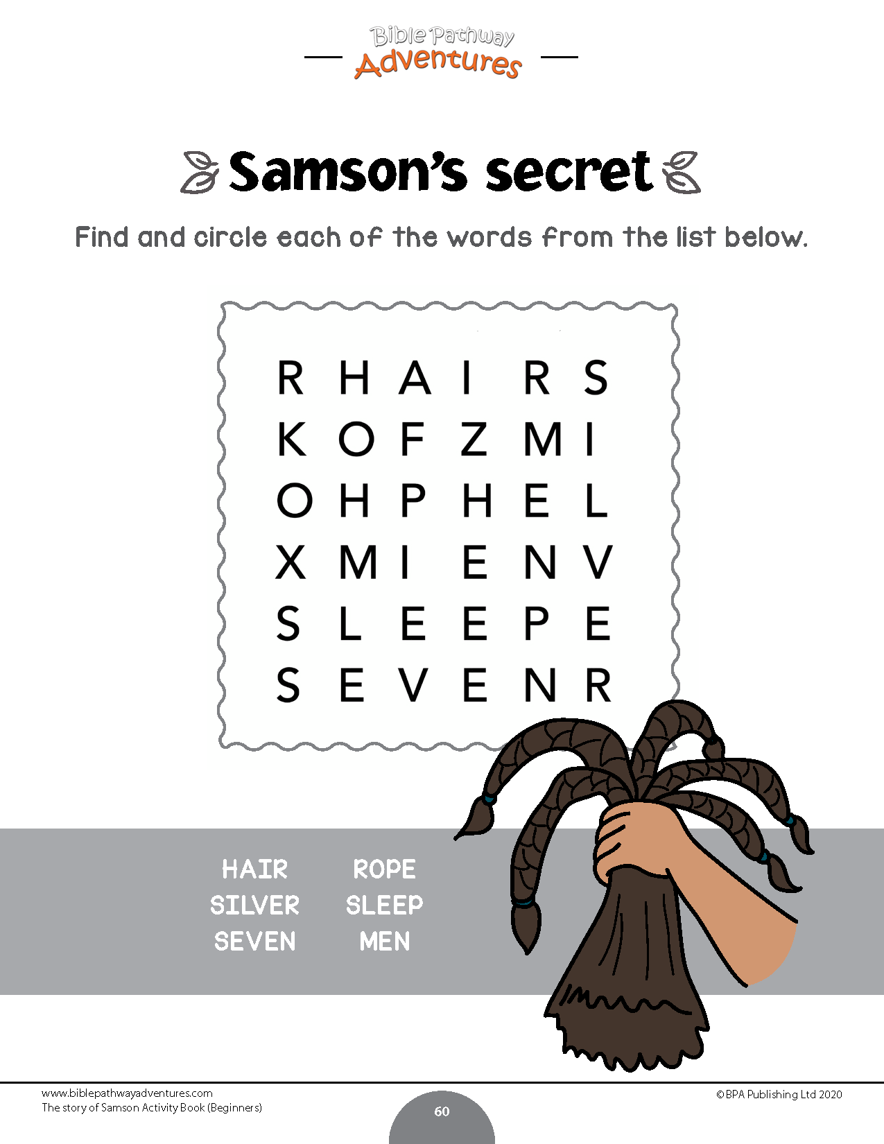 The story of Samson Activity Book for Beginners
