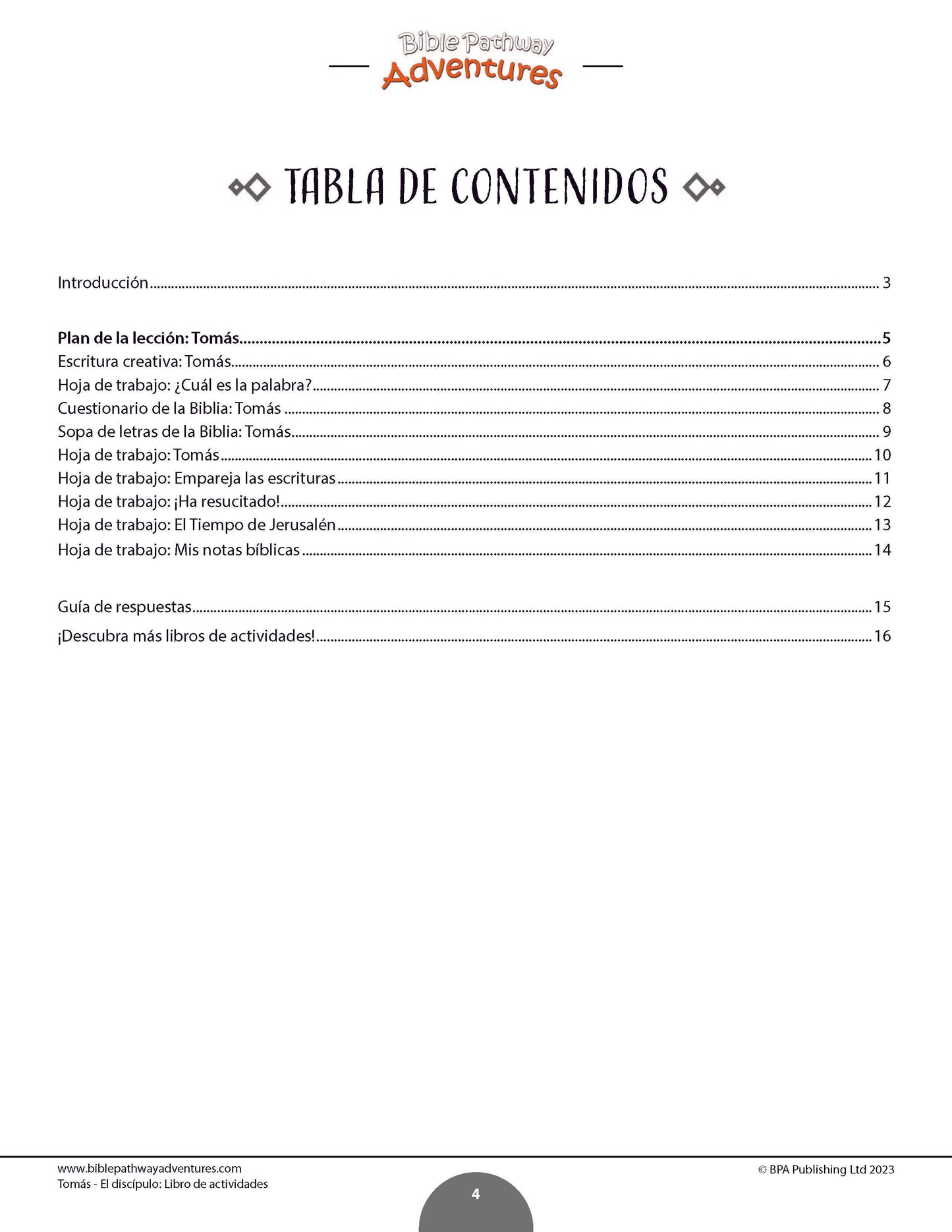 Tomás - El discípulo: Libro de actividades (PDF)