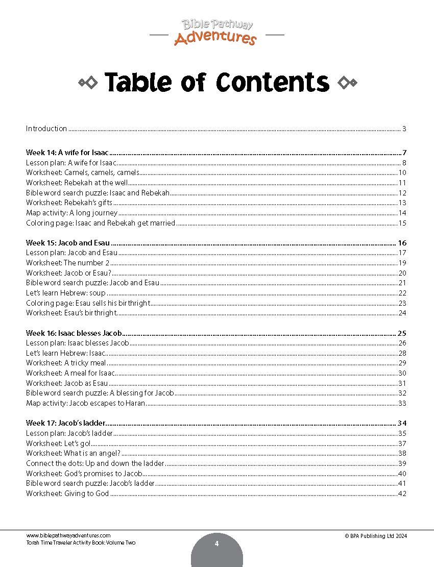 Torah Time Traveler Activity Book for Beginners: Volume 2 (PDF)